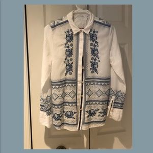 Johnny Was cotton embroidered shirt